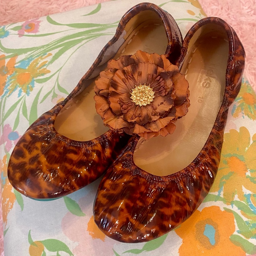 Tortoiseshell Tieks size 10 excellent pre-owned condition